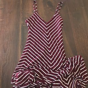 Iris Red and White Maxi Dress - Small